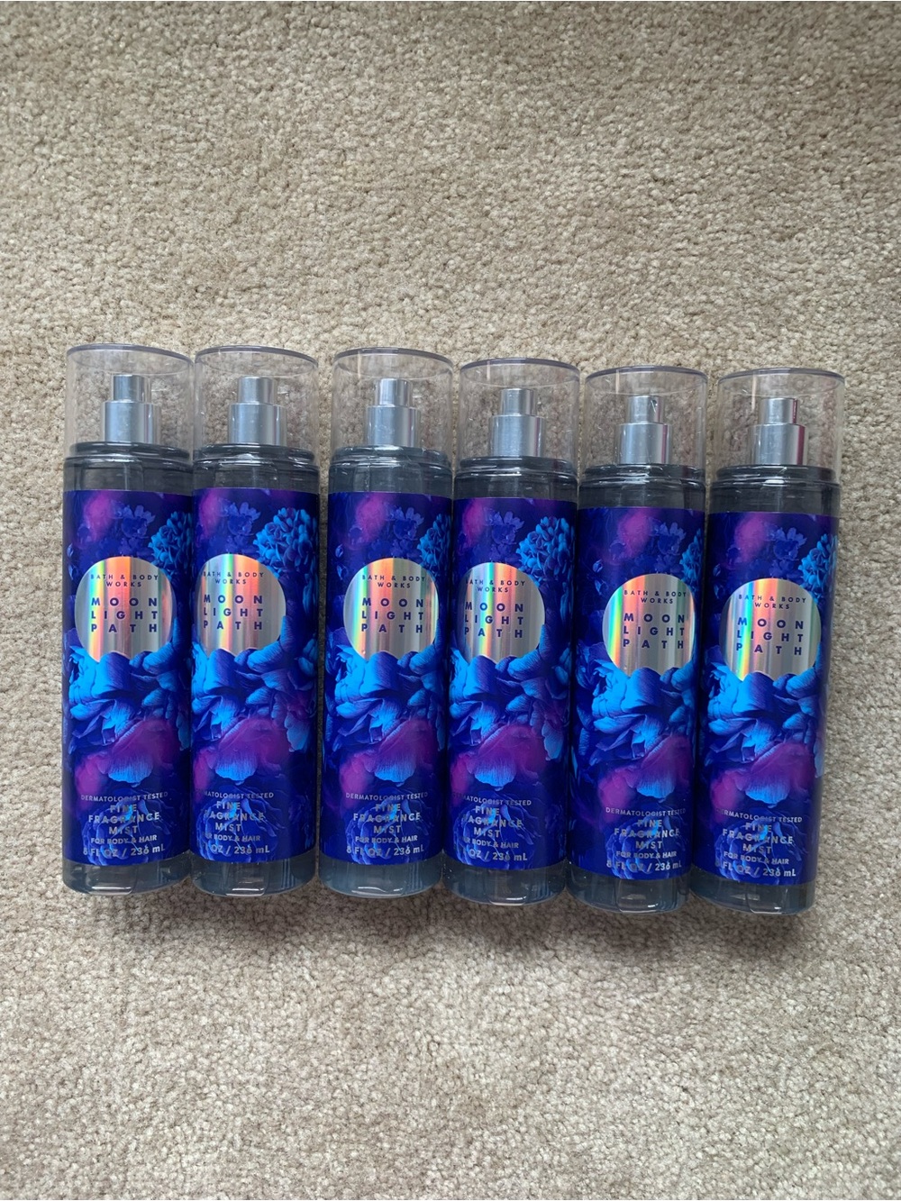 Bath & Body Works Moonlight Path Fragrance Mist - Blue Purple Floral Set